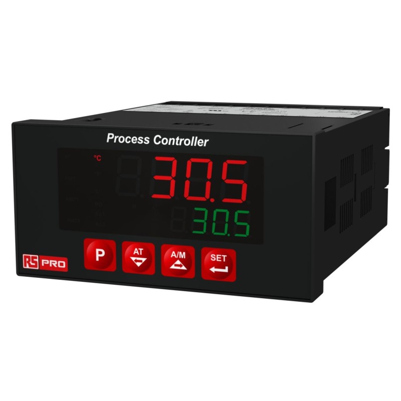 1 pcs - RS PRO Panel Mount PID Temperature Controller, 96 x 48mm 3 Input, 3 Output Relay, SSR, 100 - 240 V Supply