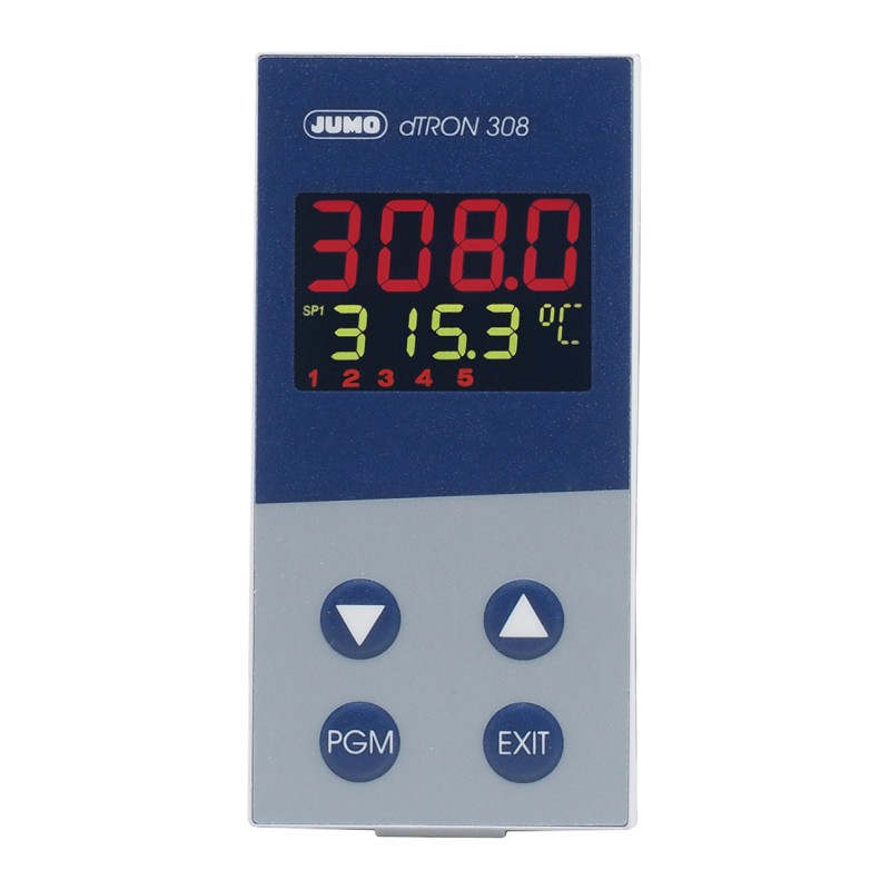 1 pcs - Jumo dTRON PID Temperature Controller, 96 x 48 (1/8 DIN)mm, 4 Output Logic, Relay, 110 - 240 V ac Supply Voltage