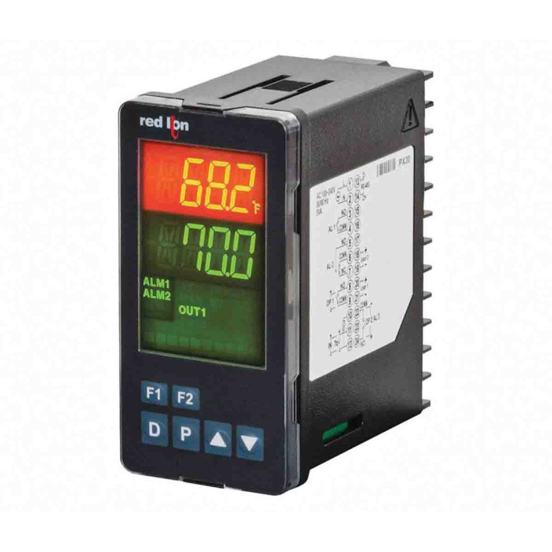 1 pcs - Red Lion PXU Panel Mount PID Temperature Controller, 48 x 95.8mm 2 Input, 2 Output 4-20 mA, Relay, 24 V dc Supply