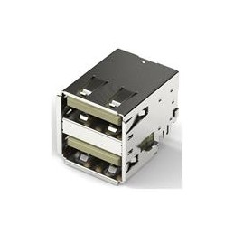 1 pcs : 614108646521 - USB Connectors USB_2.0_Type A_Dual Stacked_Horizontal_Mid-mount T