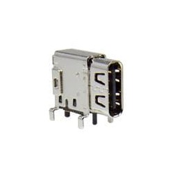 1 pcs : KUSBX-SL2-CS1N24-B-TR - USB Connectors Upright USB 3.2 Gen 2 TypeC 24 Pins