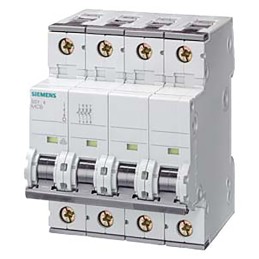 1 pcs - Siemens Sentron 5SY4 MCB, 4P, 40A Curve C, 400V AC, 10 kA Breaking Capacity