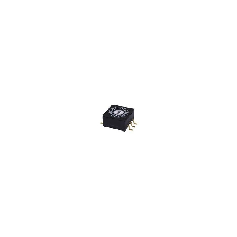 1 pcs : RDS-10S-1045-SMT - Coded Rotary Switches Rotary DIP switch, 10 x 10 x 4.5 mm, 10 position, black, SMT