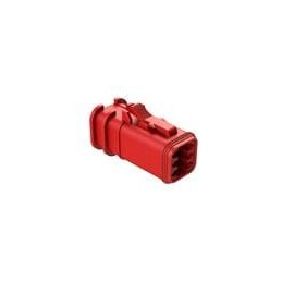 1 pcs : AT06-6S-OMRED - Automotive Connectors 6 Pin Overmold Plug Socket, RED
