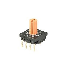 1 pcs : FR01KR10P-W-S - Coded Rotary Switches 10 POS REAL PLASTIC SHAFT STRT PC WSHBLE