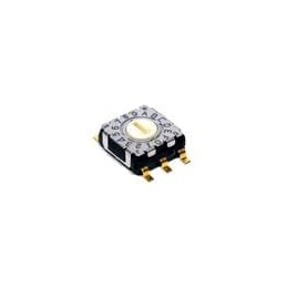1 pcs : S-7070EB - Coded Rotary Switches smd 7mm code hex comp, top adj., gull wing