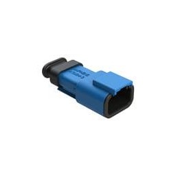 1 pcs : ATM04-3P-SR01BL - Automotive Connectors 3 Position, Receptacle, Pin, Strain Relief End Cap, Blue Body