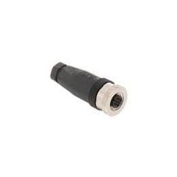 1 pcs : T4110001041-000 - Circular Metric Connectors M12,FEMALE,STRAIGHT, A CODE,4P,PG7,GOLD