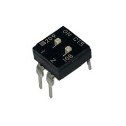 1 pcs : 209-2MS - DIP Switches/SIP Switches SPST 2 switch sections