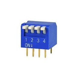 1 pcs : DS02C-254-1L-04BE - DIP Switches/SIP Switches DIP Switch, SPST, 2.54 pitch, Raised actuator, convex bottom, long pin, 4 