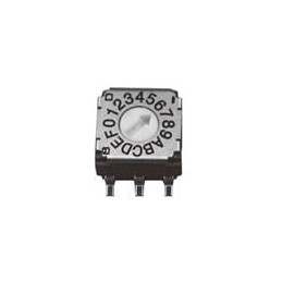 1 pcs : SH-7010TB - Coded Rotary Switches smd 7mm code decimal real, top adj., gull wing, minus slot