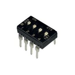 1 pcs : 209-4MS - DIP Switches/SIP Switches SPST 4 switch sections