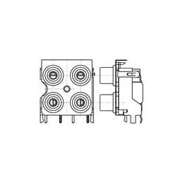 1 pcs : PJRAS2X2S01AUX - RCA Phono Connectors 4 POS RA PHONO JACK