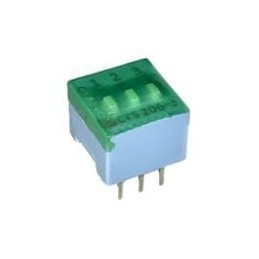1 pcs : 206-3ST - DIP Switches/SIP Switches SPST 3 switch sections