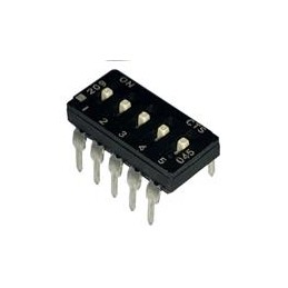1 pcs : 209-5MS - DIP Switches/SIP Switches SPST 5 switch sections