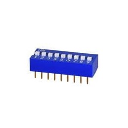 1 pcs : DS01C-254-S-09BE - DIP Switches/SIP Switches DIP Switch, SPST, 2.54 pitch, raised actuator, covex bottom, Short pin, 9 p