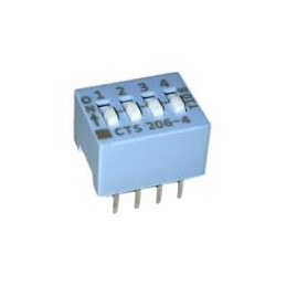 1 pcs : 206-4S - DIP Switches/SIP Switches 4 switch sections SPST