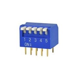 1 pcs : DS02C-254-2L-05BE - DIP Switches/SIP Switches 2 12 Positions, Through Hole, 2.54 mm Pitch, Piano Slide Actuator, DIP Swi