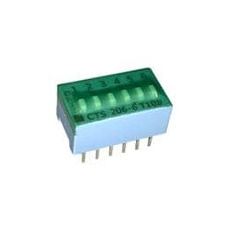 1 pcs : 206-6ST - DIP Switches/SIP Switches 6 switch sections SPST