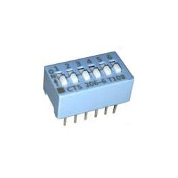 1 pcs : 206-6S - DIP Switches/SIP Switches 6 switch sections SPST