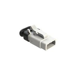 1 pcs : ATM06-3S-SR01WT - Automotive Connectors 3 Position, Plug, Socket, Strain Relief End Cap, White Body