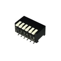 1 pcs : 193-6MS - DIP Switches/SIP Switches DIP switches/SIP switches, SPST, PIANO, 6 POS, SMD, TUBE, OFF