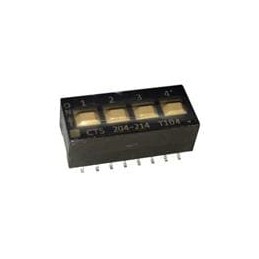 1 pcs : 204-214ST - DIP Switches/SIP Switches 4 switch sections DPDT