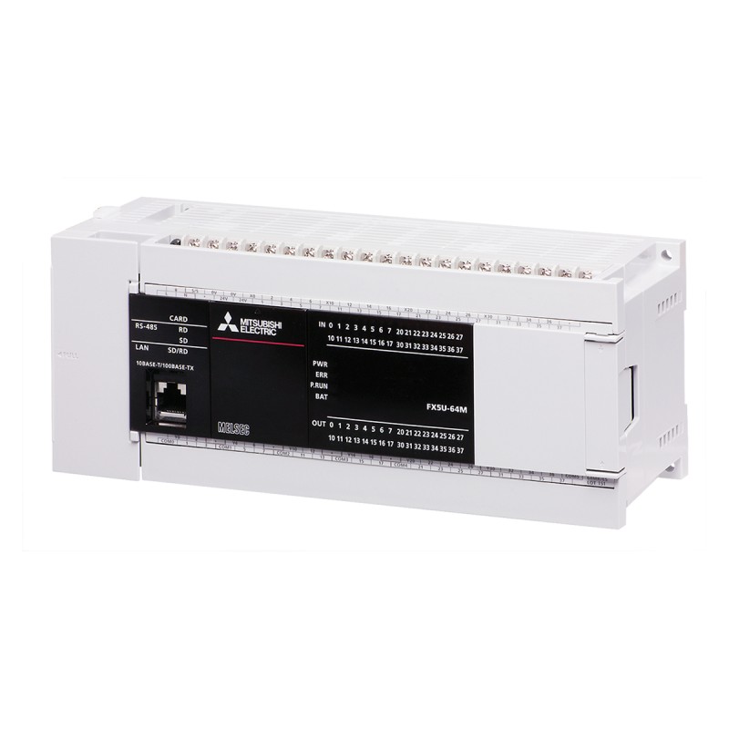 1 pcs - Mitsubishi FX5U Series PLC CPU for Use with MELSEC IQ-F Series IQ Platform-Compatible PLC, Relay, Transistor Output,