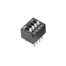 1 pcs : CES-0402MC - DIP Switches/SIP Switches OFF-ON 4 position DIP switch, raised actuator, straight PC terminals, 100mA @ 6V 
