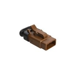 1 pcs : ATM06-3S-SR01BN - Automotive Connectors 3 Position, Plug, Socket, Strain Relief End Cap, Brown Body