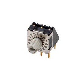 1 pcs : RDS-10S-74R45A-508-D - DIP Switches/SIP Switches Rotary DIP Switch, 7.4mm, 4.5mm actuator, 10 pos, Rt ang, 5.08mm pitch,