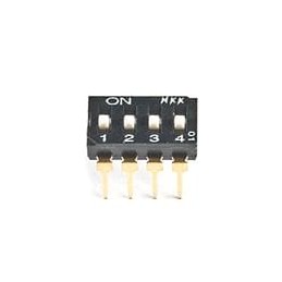 1 pcs : JS0104AP4-S - DIP Switches/SIP Switches 4 POS SLIDE DIP PC 25mA STICK-TUBE