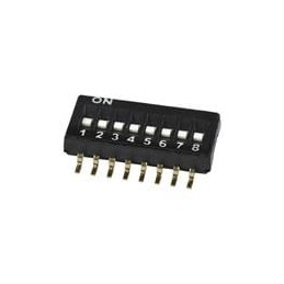 1 pcs : DS05-127-2-10BK-SMT-TR - DIP Switches/SIP Switches DIP Switch, SPST, 1.27 pitch, flat actuator, SMT, Tape and reel, 10 p