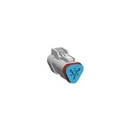 1 pcs : AT06-3S-RJL120 - Automotive Connectors Plug, 3-Way, J-1939, 120 Ohm Resistor, Grey, End Cap, Latch Guard (Blue wedgelock