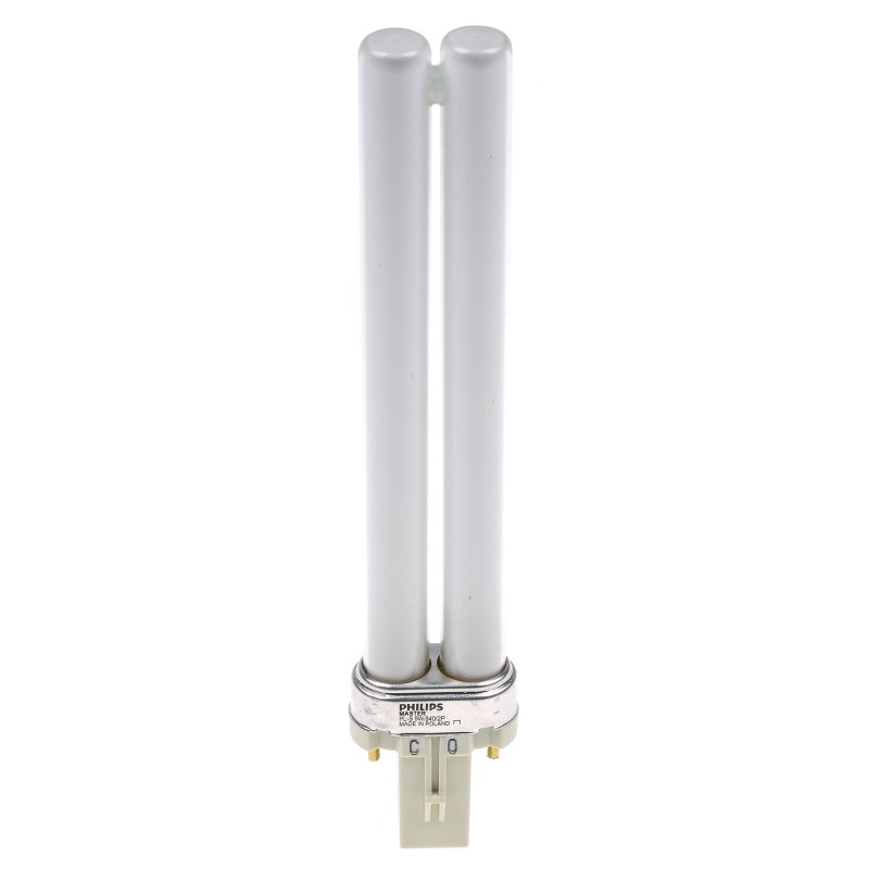 1 pcs - G23 Twin Tube Shape CFL Bulb, 9 W, 4000K, Cool White Colour Tone
