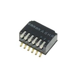 1 pcs : A6HR-6104 - DIP Switches/SIP Switches 6P Half-Pitch, 2.3mm Piano-Type White Act