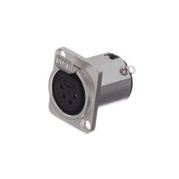 1 pcs : AC4FDZ - XLR Connectors 4 Pole XLR Female Chassis Mount D Type Machined Contacts Vert PCB Nickel Finish