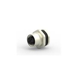 1 pcs : T4131512041-000 - Circular Metric Connectors M12,REAR MNT, FEMALE D,4P,SOLDER WIRE
