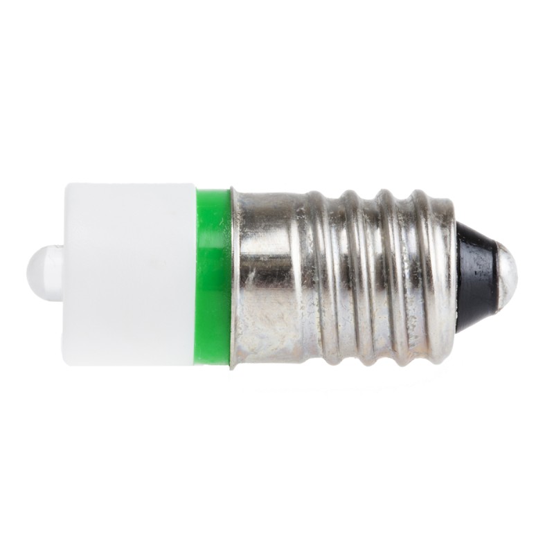 1 pcs - RS PRO Green LED Indicator Lamp, 230V ac, E10 Base, 10mm Diameter, 345mcd
