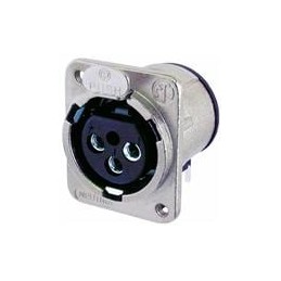 1 pcs : NC3FDM3-V - XLR Connectors 3P F RECEPT D SERIES PCBV - NICKEL/SILVE
