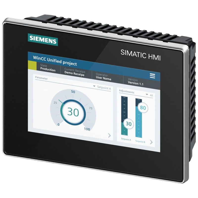 1 pcs - Siemens SIMATIC Series MTP700 Unified Comfort HMI Panel - 7 in, TFT Display, 800 x 480pixels