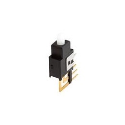 1 pcs : MPB03-1C54-VB-CAP-BK-D - Pushbutton Switches Push Button, SPDT, 5.4 mm Push, Vertical w/Bracket Terminal, Black Cap, TH
