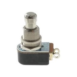 1 pcs : P26A-1D-RND-MTL - Pushbutton Switches 1 POLE OFF-(ON) SLDR