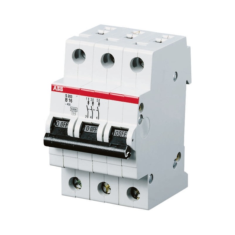 1 pcs - ABB System Pro M Compact S200 MCB, 4P, 6A Curve B, 400V AC, 6 kA Breaking Capacity