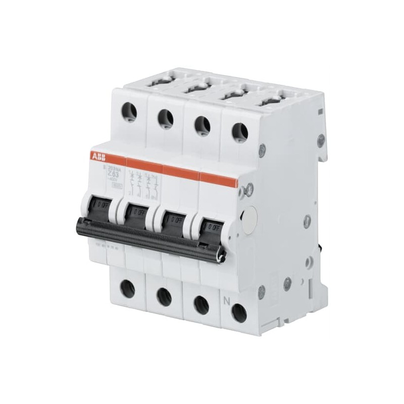 1 pcs - ABB System Pro M Compact S200 MCB, 3P+N, 63A, Type Z