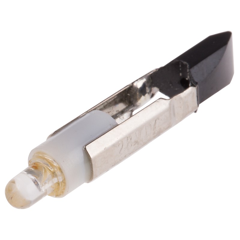 1 pcs - RS PRO Yellow LED Indicator Lamp, 28V ac/dc, Telephone Slide Base, 5.5mm Diameter, 300mcd