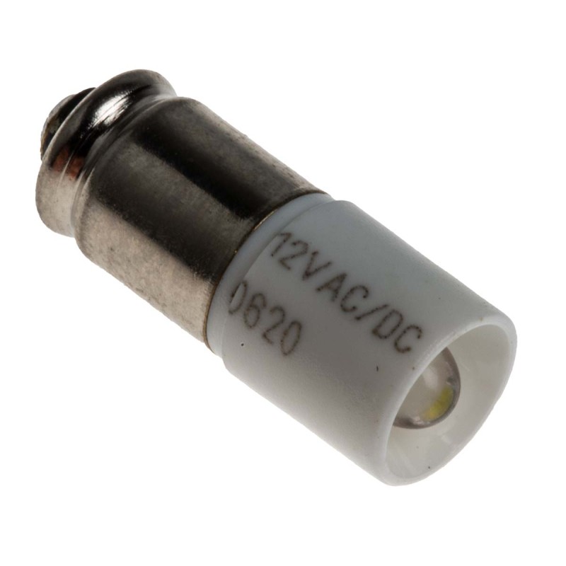 1 pcs - RS PRO White LED Indicator Lamp, 12V ac/dc, Midget Groove Base, 6mm Diameter, 2070mcd