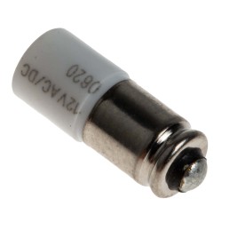 1 pcs - RS PRO White LED Indicator Lamp, 12V ac/dc, Midget Groove Base, 6mm Diameter, 2070mcd