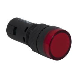 1 pcs - RS PRO, Panel Mount Red LED Pilot Light, 16mm Cutout, IP40, Round, 12V ac/dc