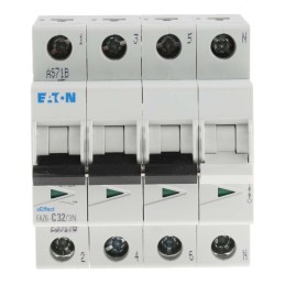 1 pcs - Eaton xEffect MCB, 4P, 32A Curve C, 230 - 400V AC, 6 kA Breaking Capacity